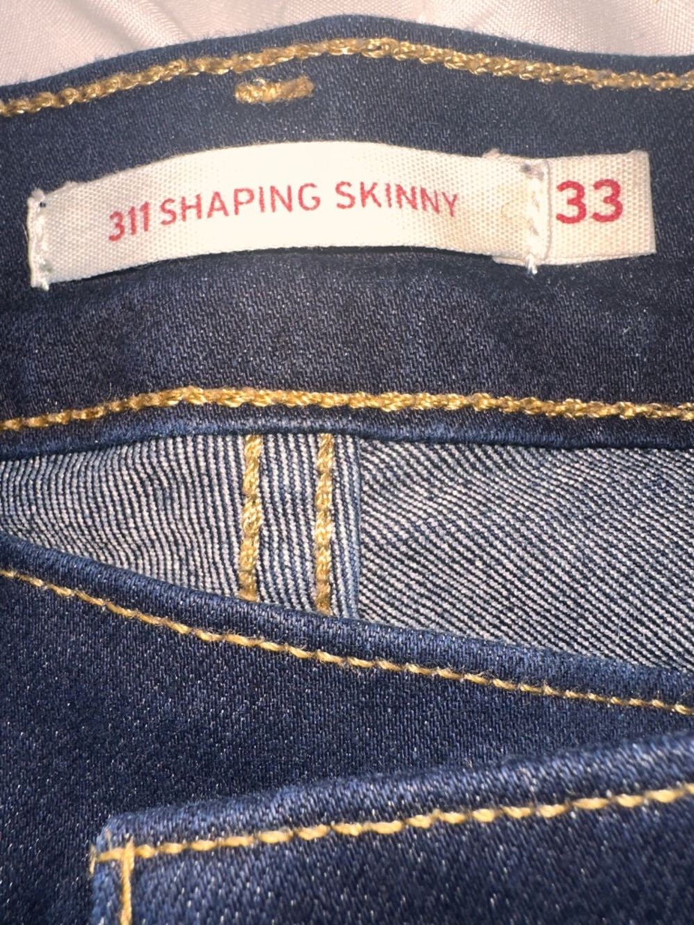 Levi's navy blue Skinny Jeans with Contrast Stitching - Picture 4 of 5